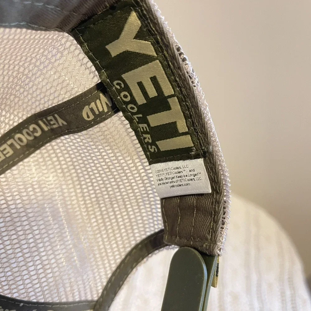 YETI Badge‎ Trucker Hat- Tan Brown color w/ White mesh lmtd edition Baseball